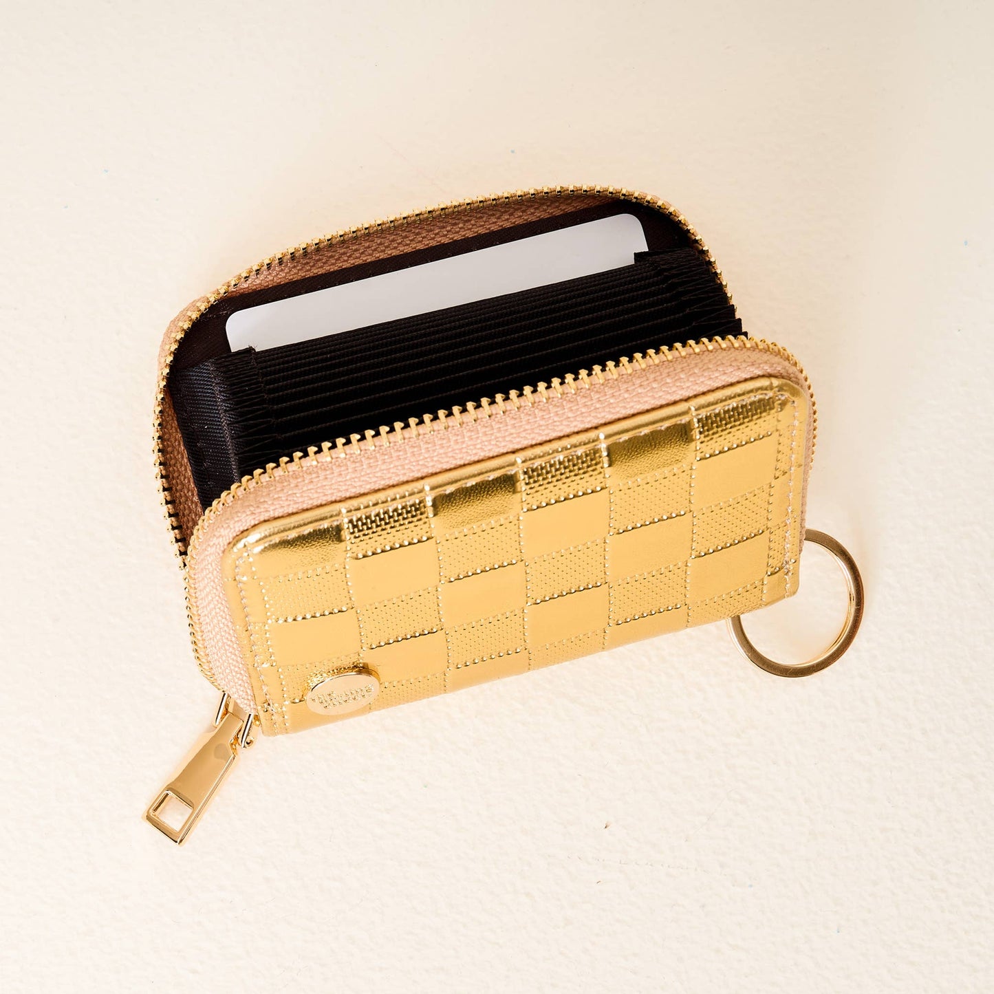 Zip Around Wallet-Metallic Gold