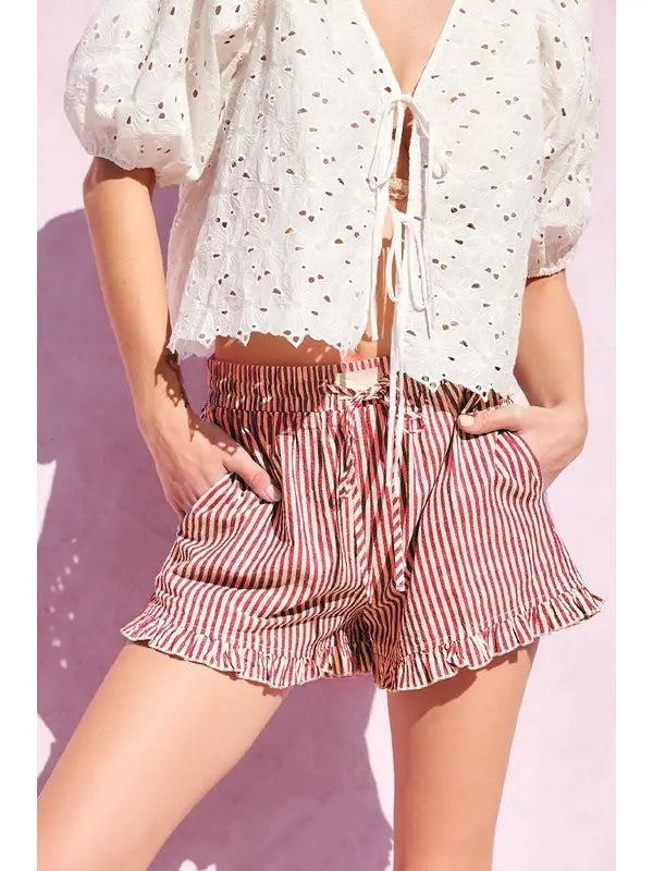 Ruffle Stripe Shorts