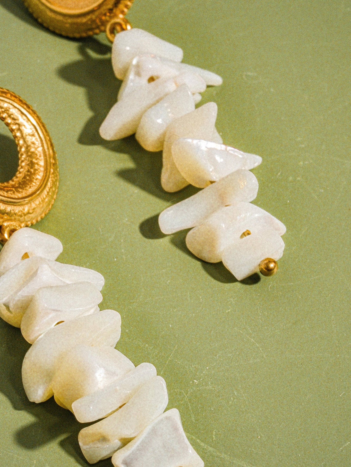 Shelby 18K Gold Non-Tarnish Moon and Shell Earring