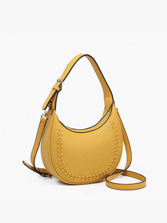 Tristan Shaped Whipstitch Shoulder Bag/Satchel