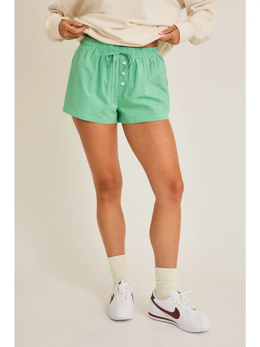 Check Waist Tie Shorts