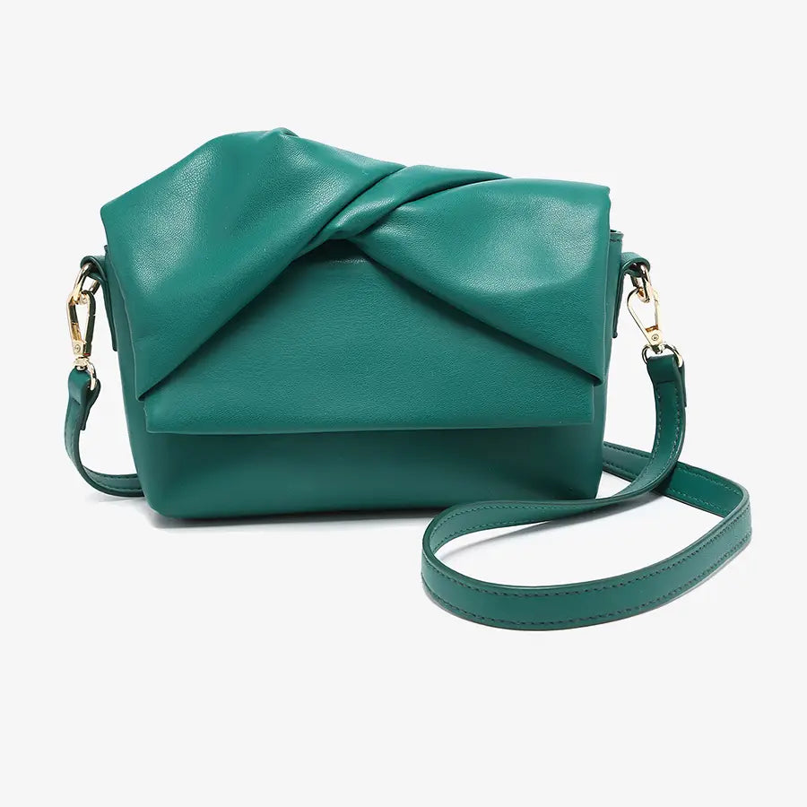 India Scrunched Flapover Crossbody Bag/Clutch