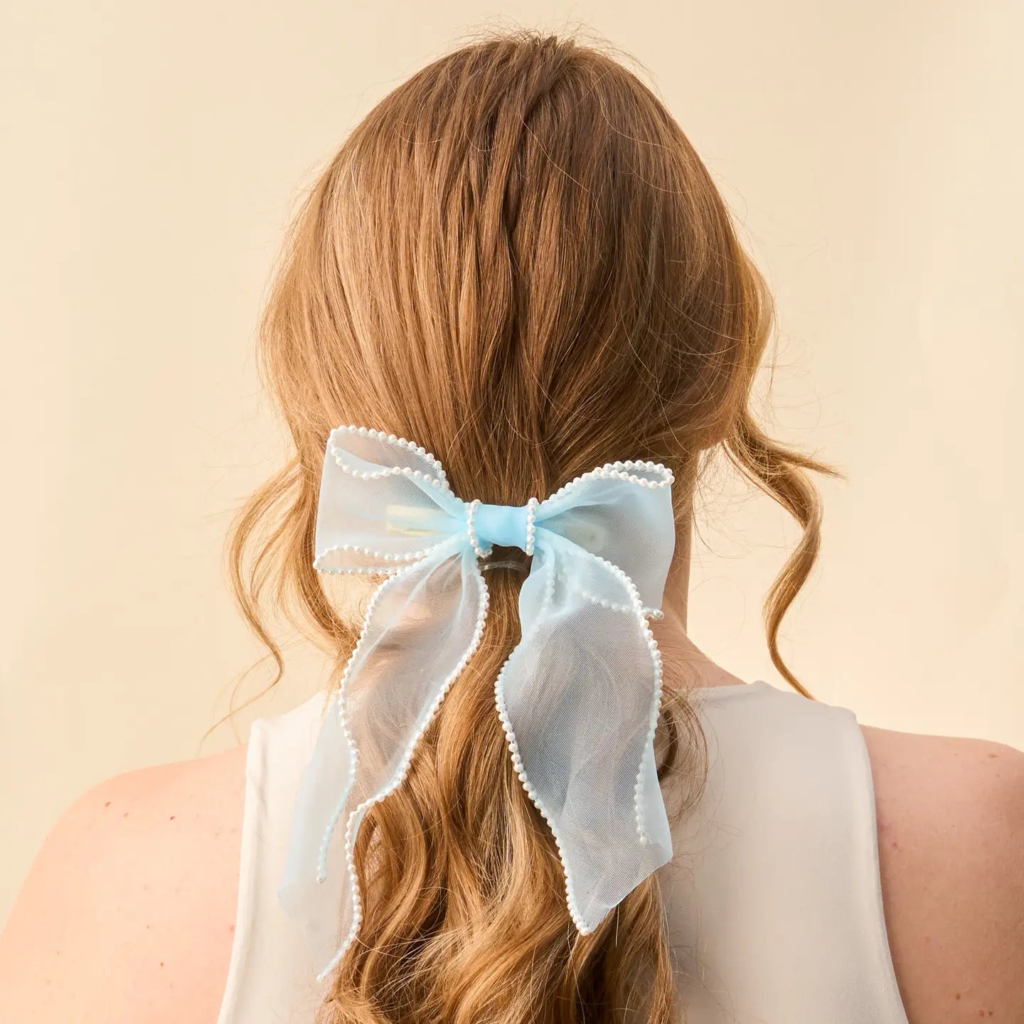 Sheer Pearl Hair Bow