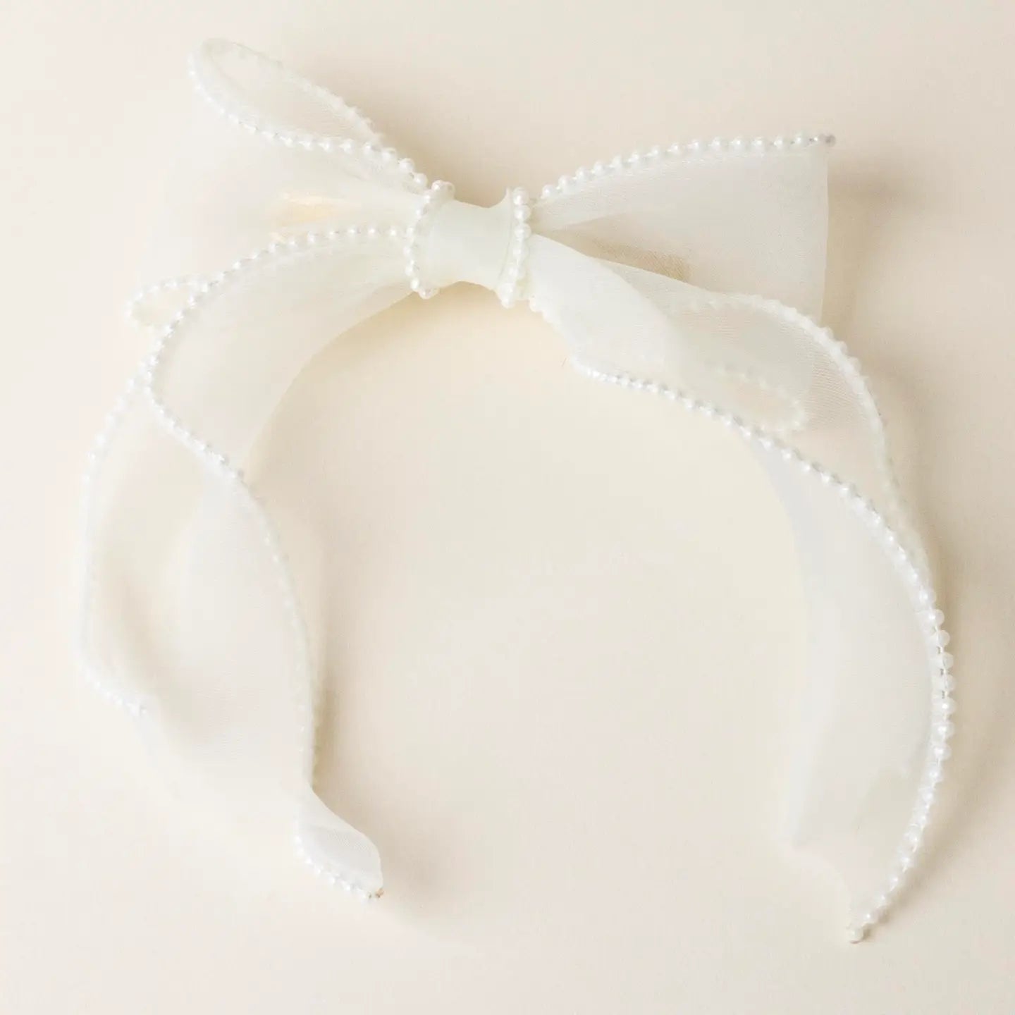 Sheer Pearl Hair Bow