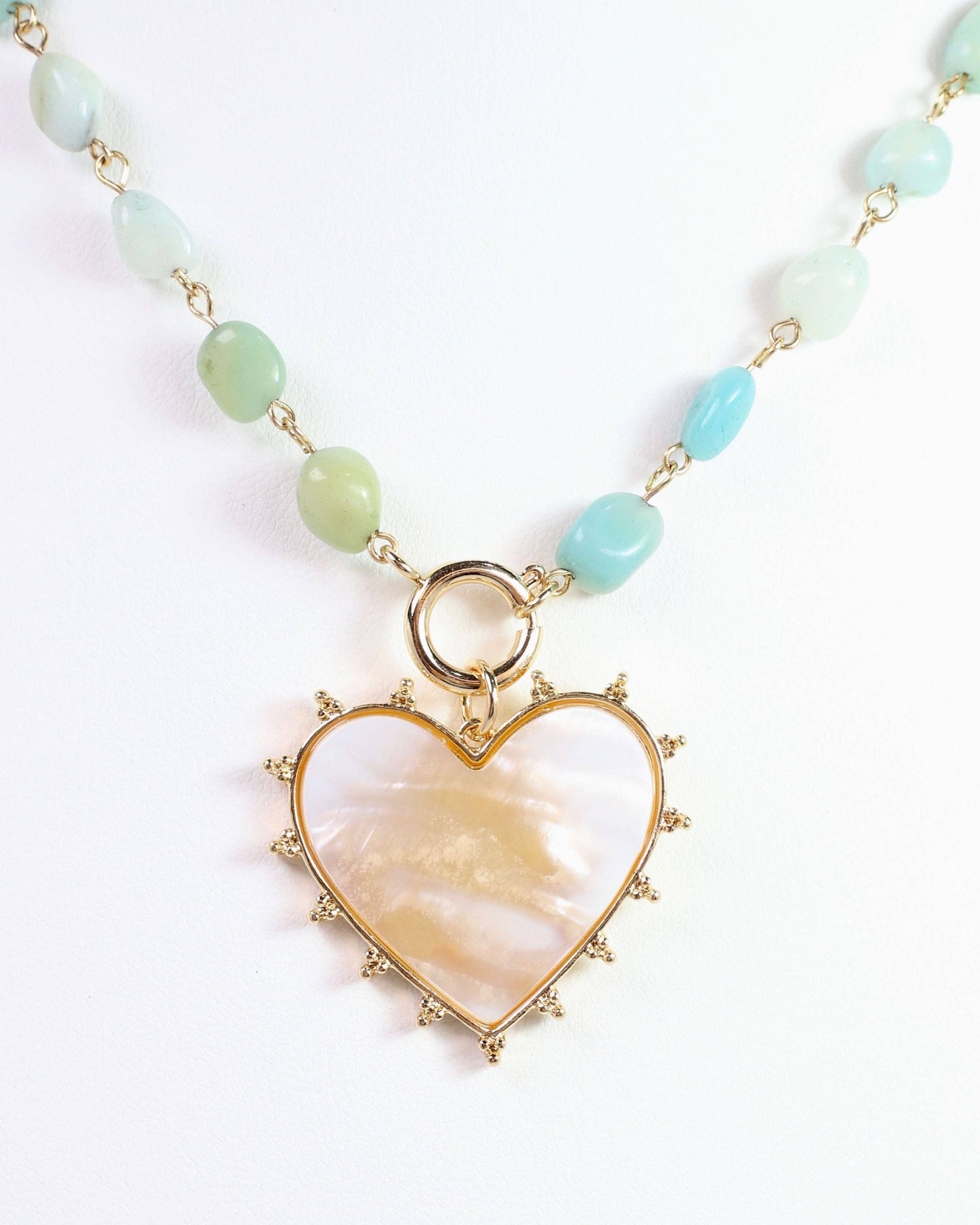 Lauderdale Stone and Heart Pendant Amazonite