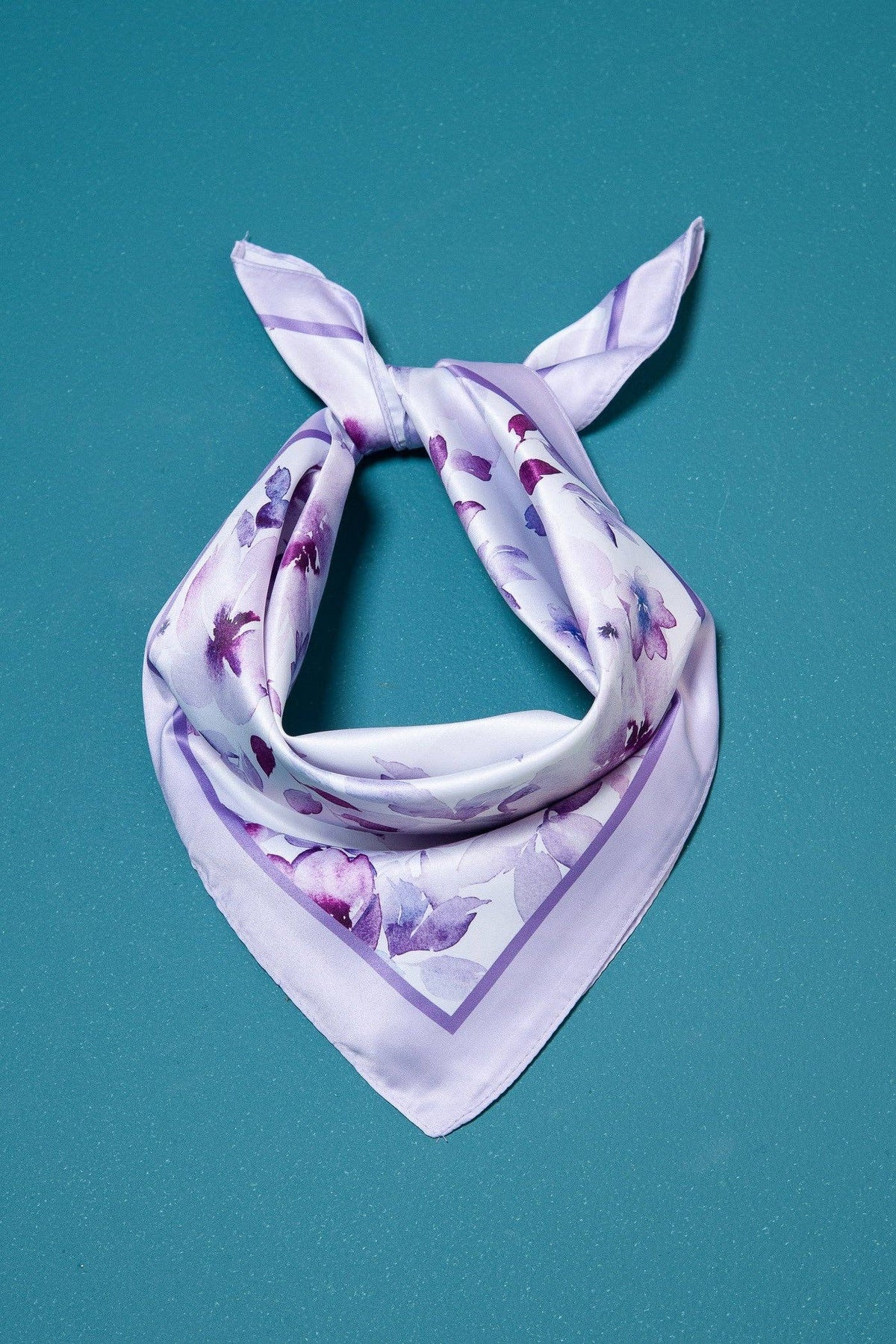FLORAL SILKY BANDANA SCARF