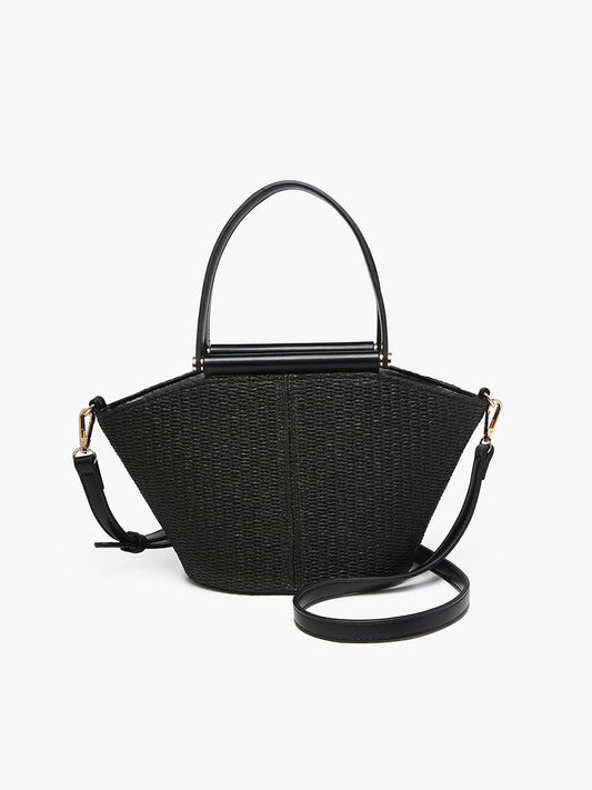 Raelynn Small Straw Tote w/ Dual Handles & Crossbody Strap