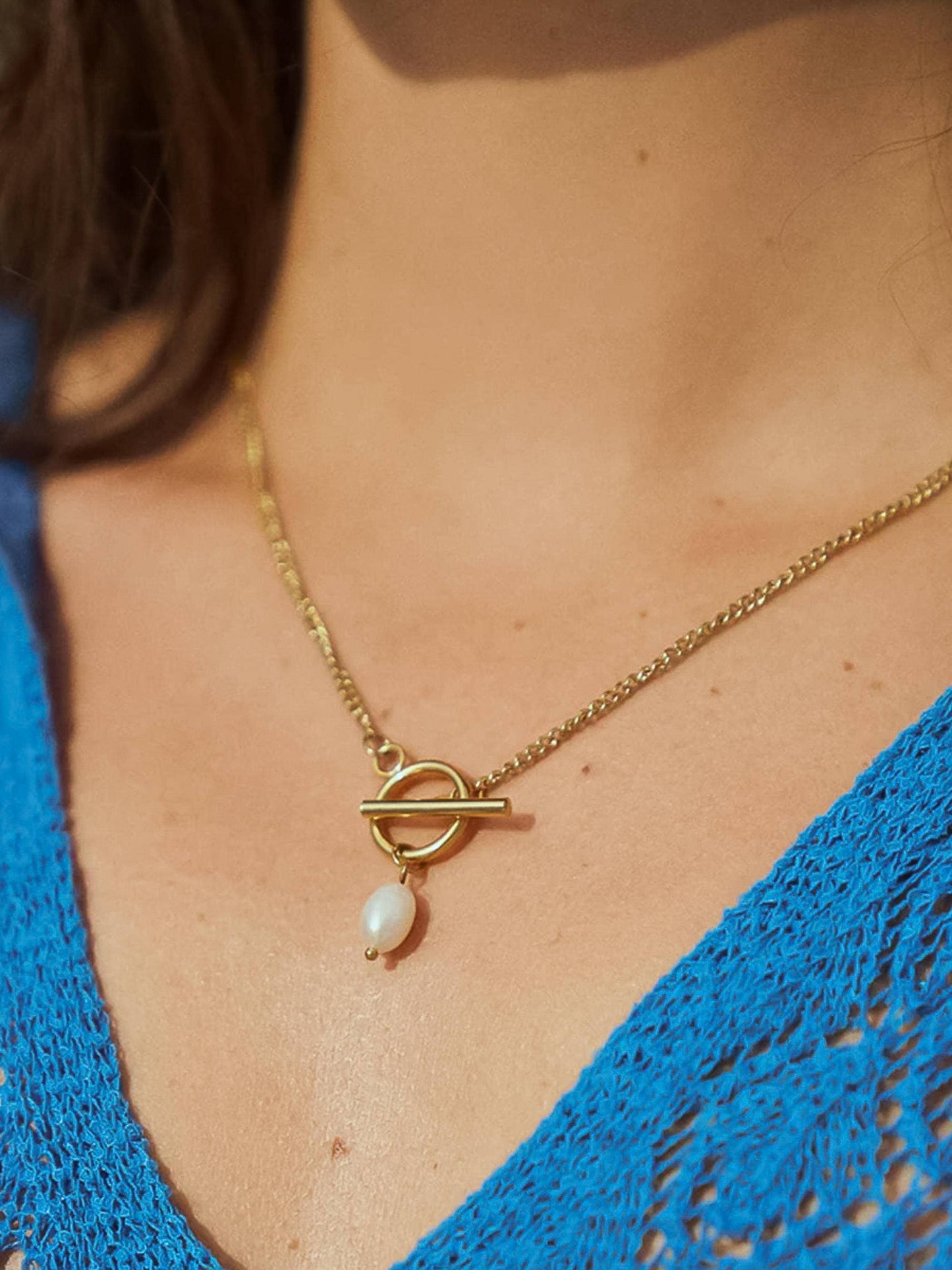 Jacky 18K Non-Tarnish Classic Pearl Chain Necklace