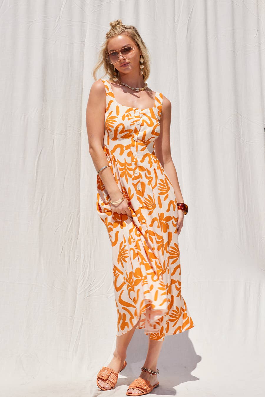 Tangerine Midi Dress