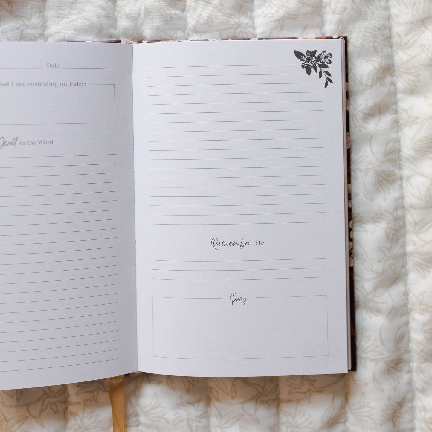 Dwell in the Word Journal - Burgundy Blooms