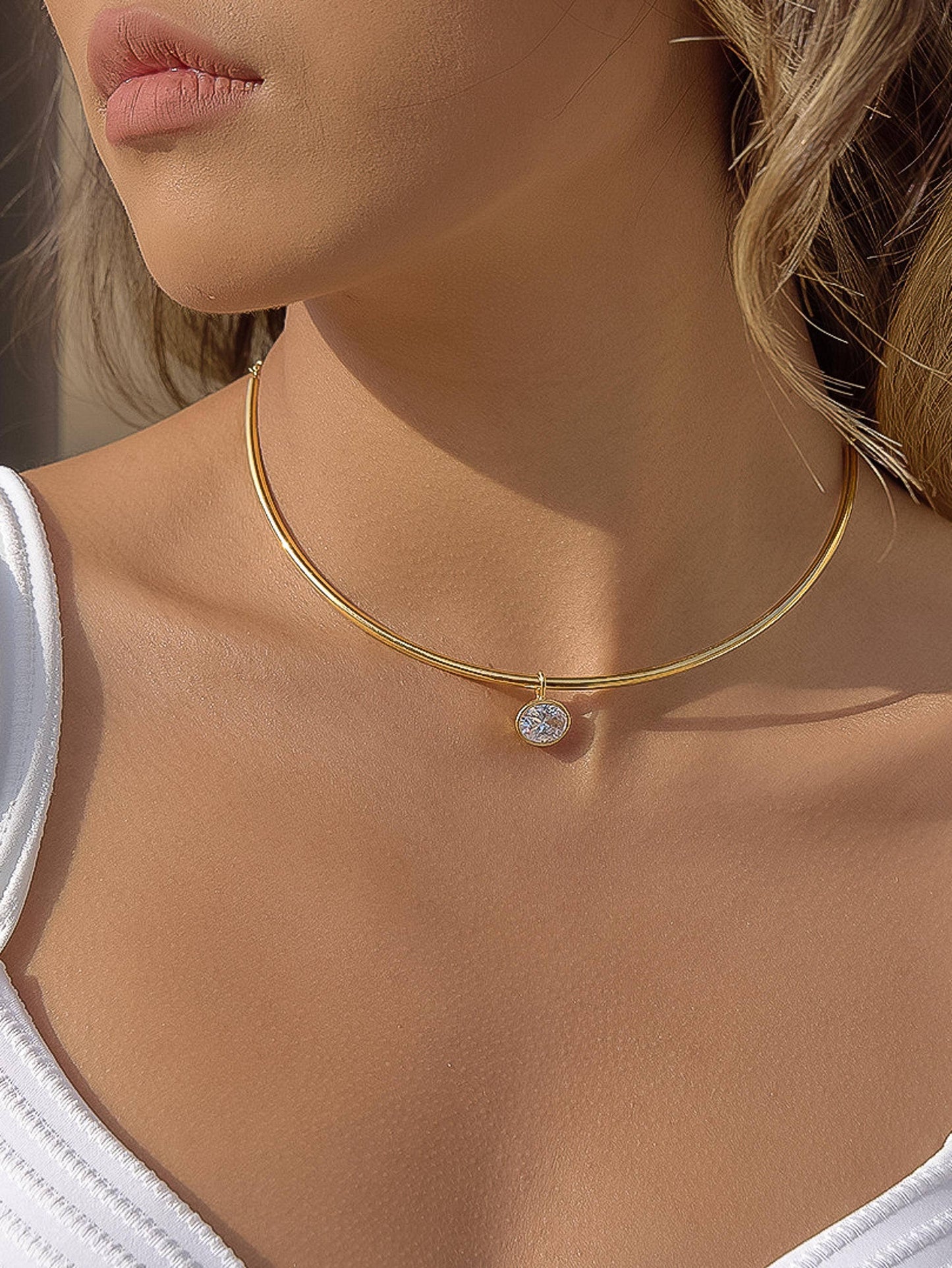 Campbell 18K Gold Non-Tarnish Classic CZ Choker