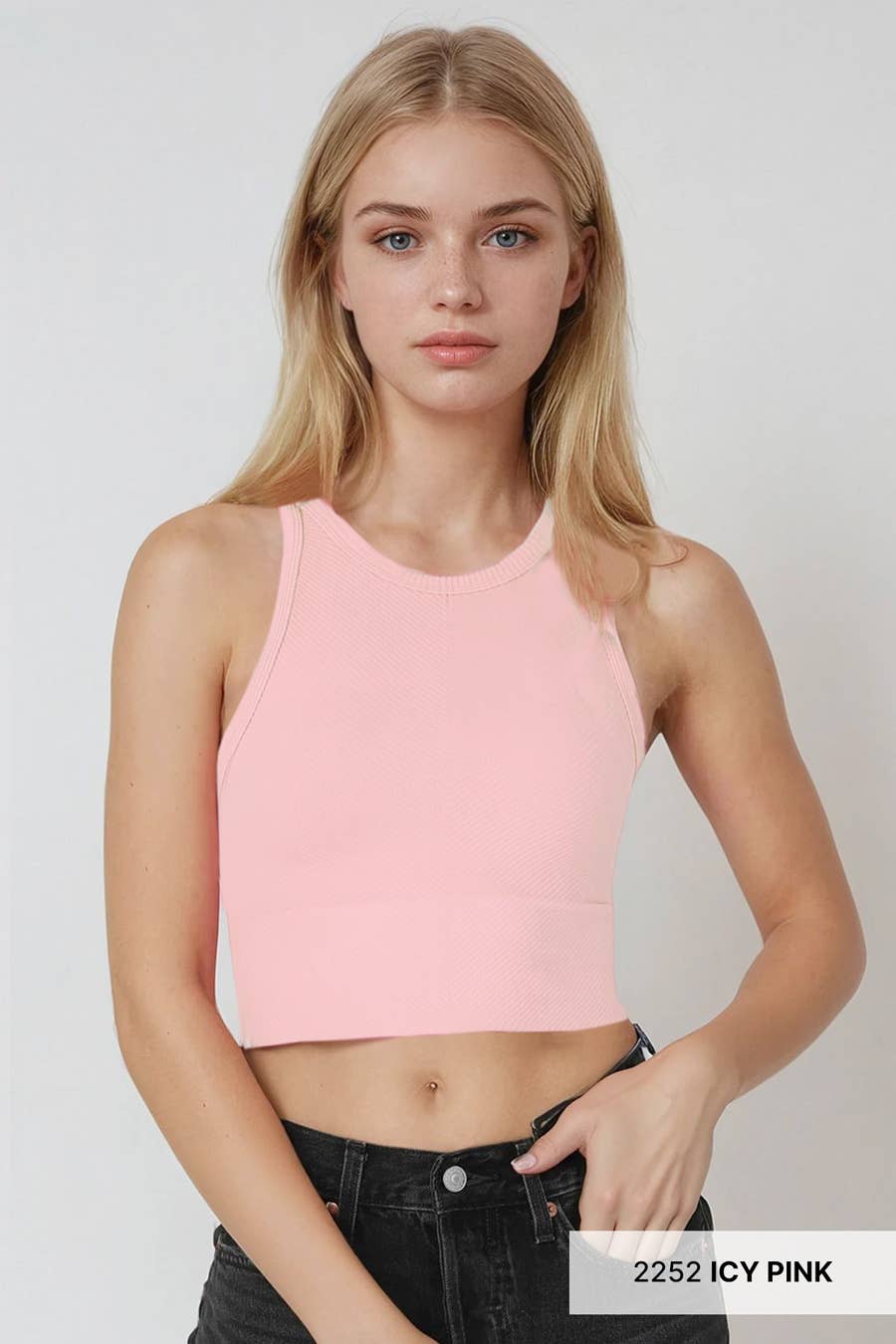 Chevron Highneck Crop Top