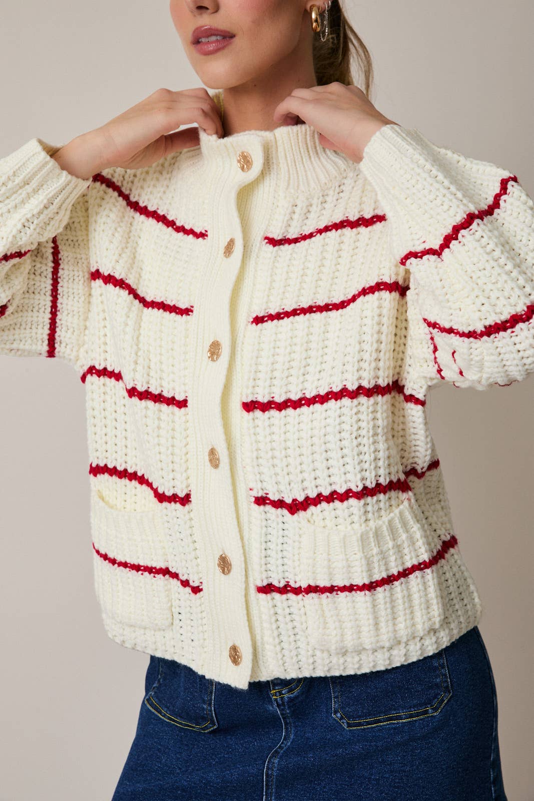 Cherry Stripe Cardigan