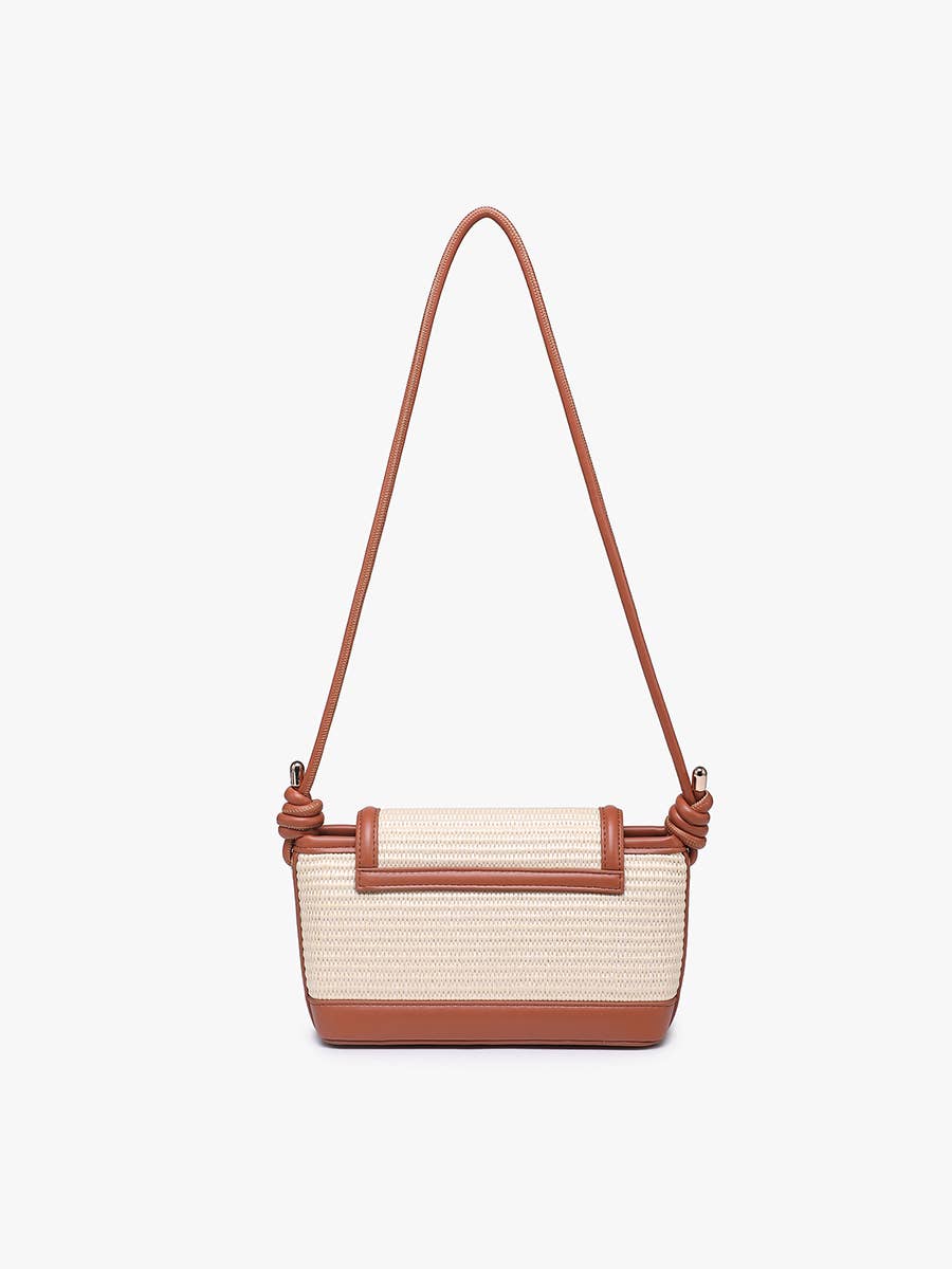 Oaklynn Straw Crossbody w/ Twisted Strap & Snap Closure