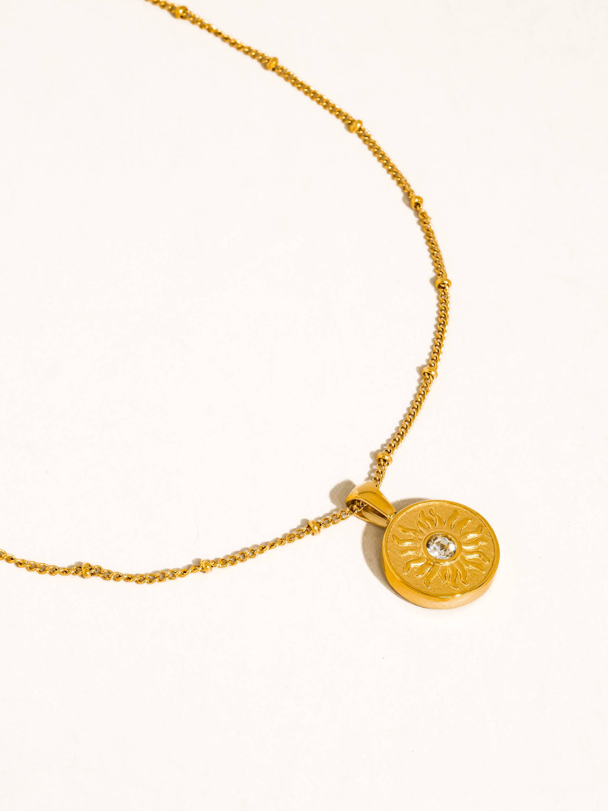 Starla 18K Gold Non-Tarnish Sun Medallion Necklace