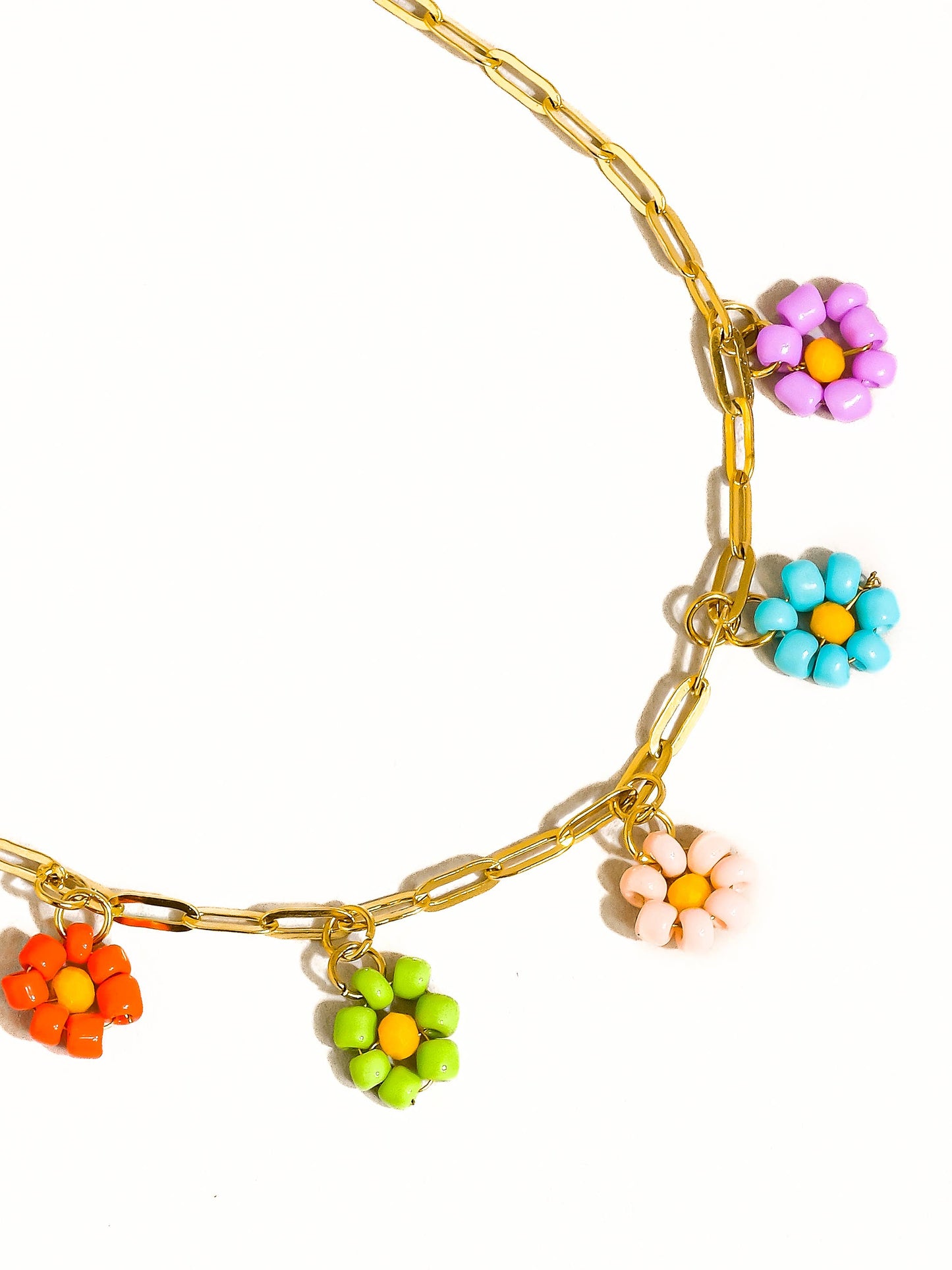 Linnea 18K Gold Non-Tarnish Beaded Daisy Chain Necklace