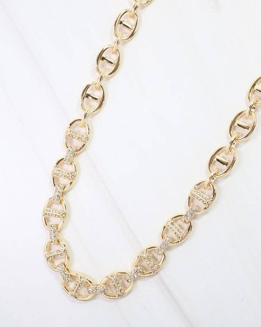Norwich Pave Chain Necklace Gold