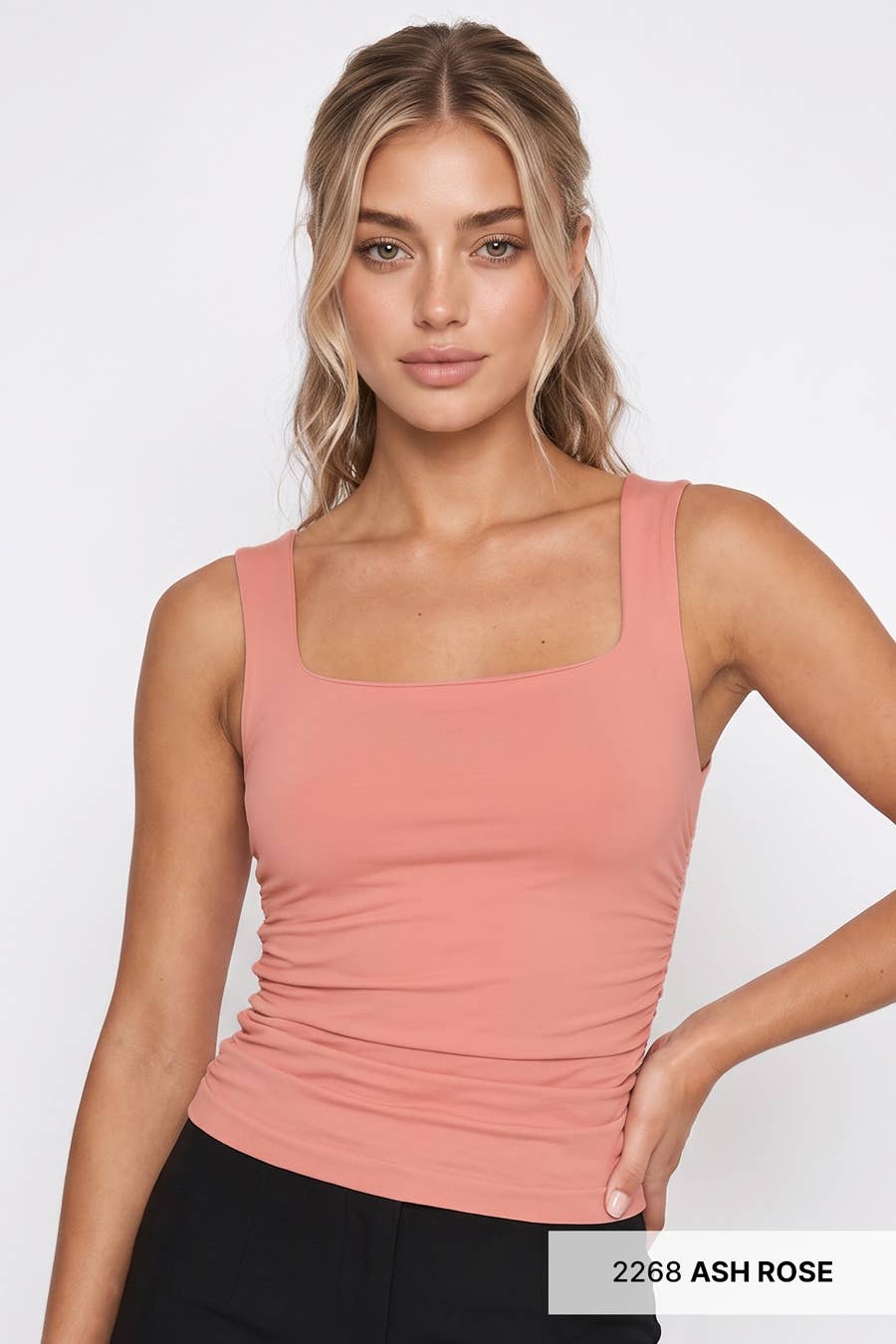 Clean Line Square Shirred Top