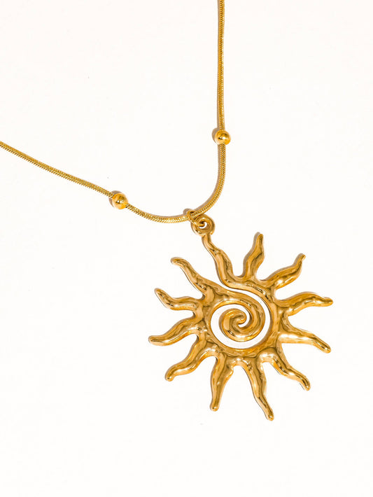 Taiyo 18K Gold Non-Tarnish Boho Sun Necklace