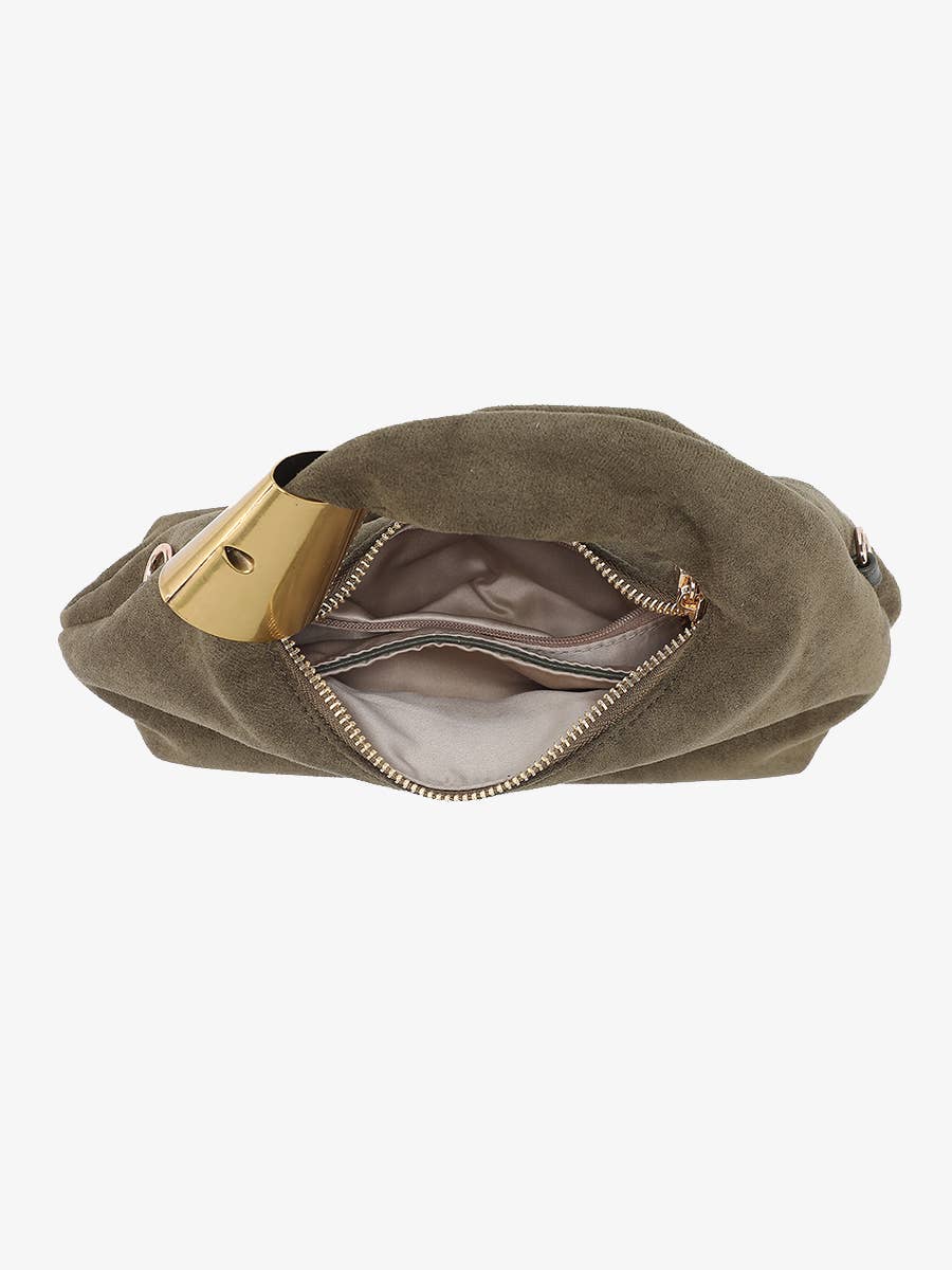 London Soft Suede Top Handle Crossbody Bag