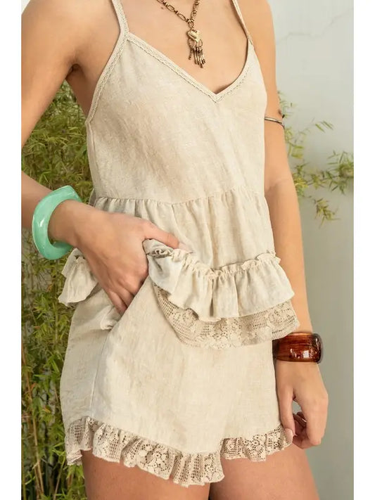 Oatmeal Lace Top