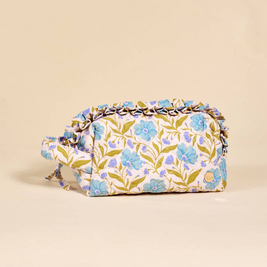 Essentials Quilted Cosmetic Pouch–Poppin' Petals Aqua
