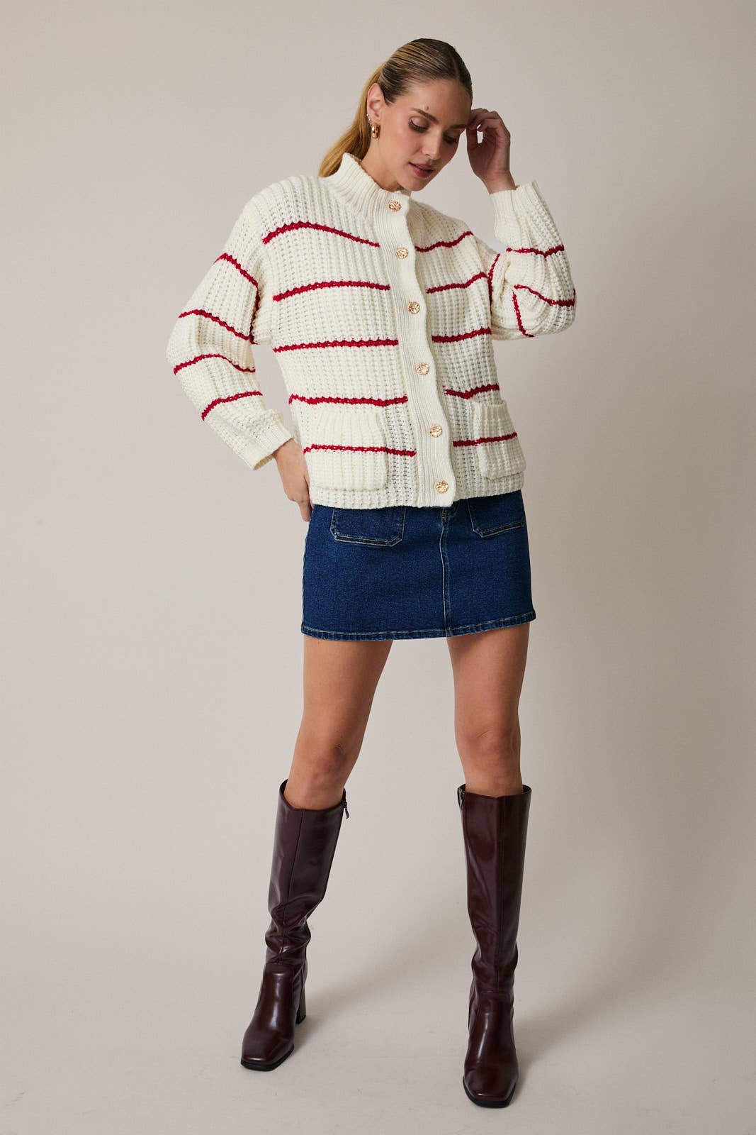 Cherry Stripe Cardigan