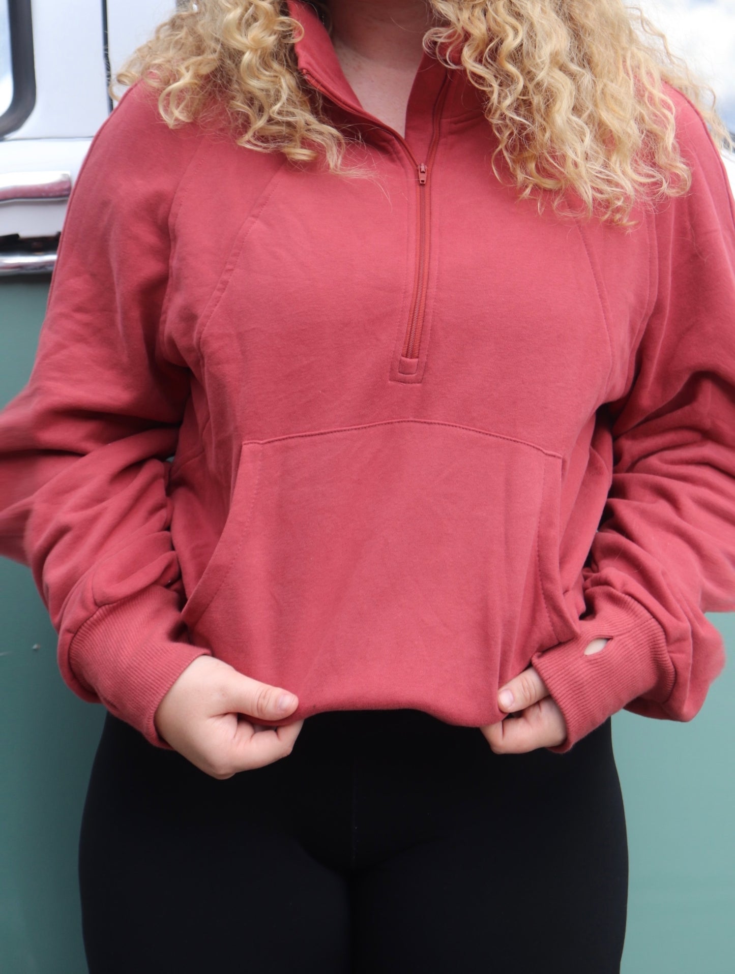 Lexi Pullover-Pocketed Quarter Zip Pullover Sweatshirt