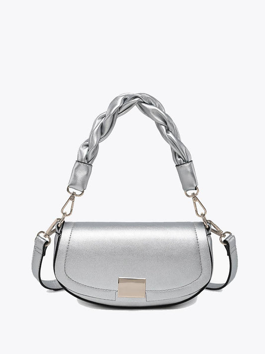 Nylah Flapover Crossbody w/ Woven Strap