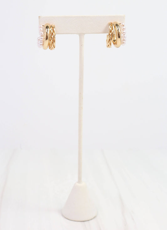 Stevie Triple Hoop Earring Gold