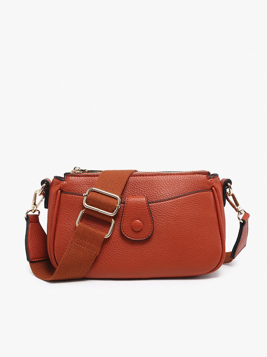 Kallie Snap Front Crossbody Bag – Nylon Strap