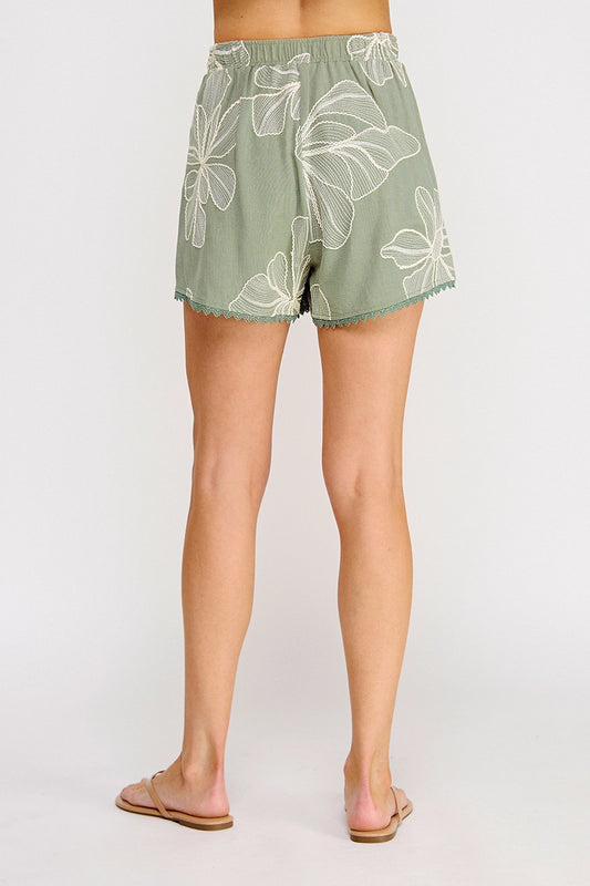 Flora Embroidered Shorts