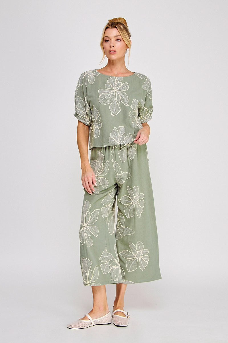 Flora Embroidered Pant