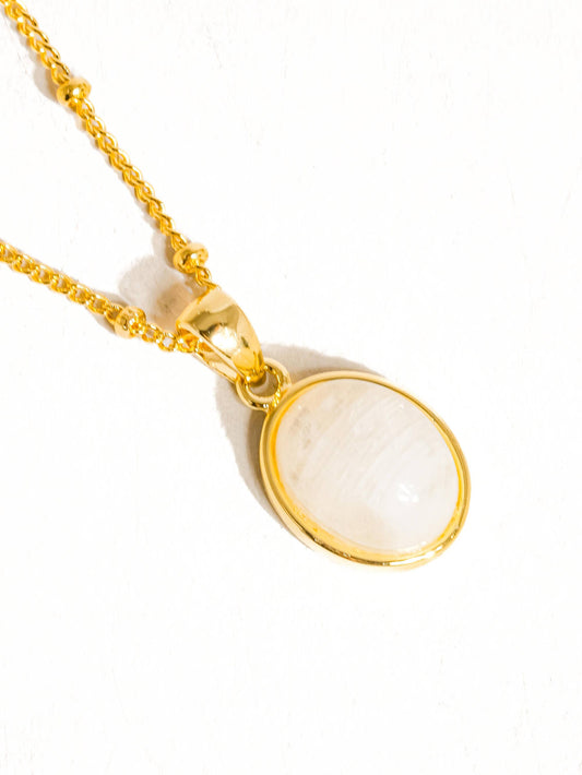Caillou 18K Gold Natural Stone Necklace