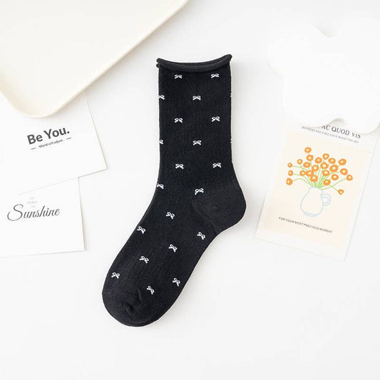 Bow Mid Calf Socks