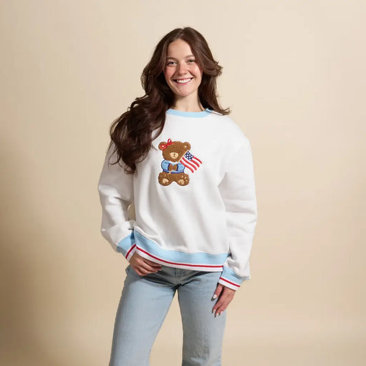 Crewneck–Star Spangled Bear