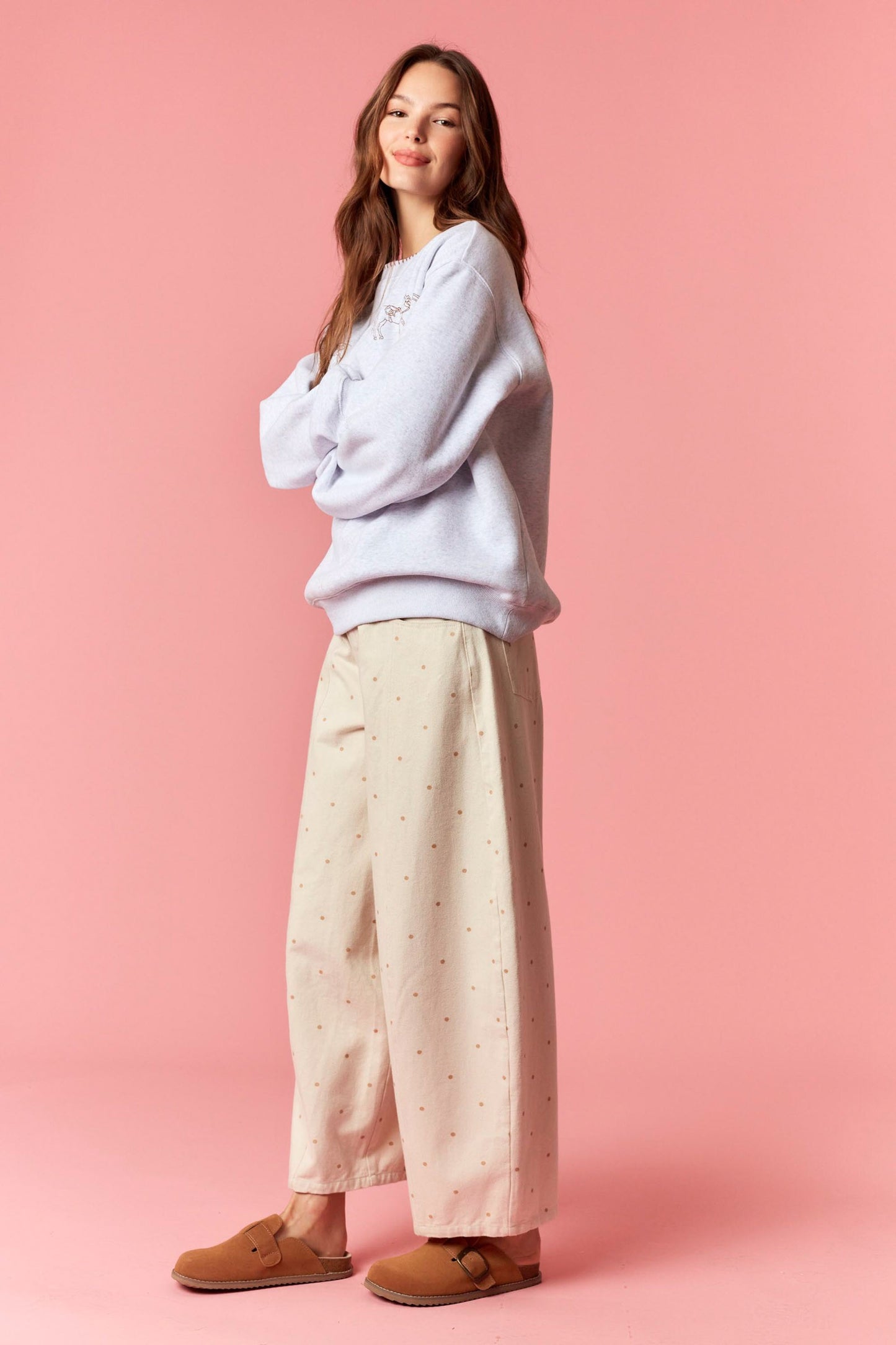 Polka Denim Pants