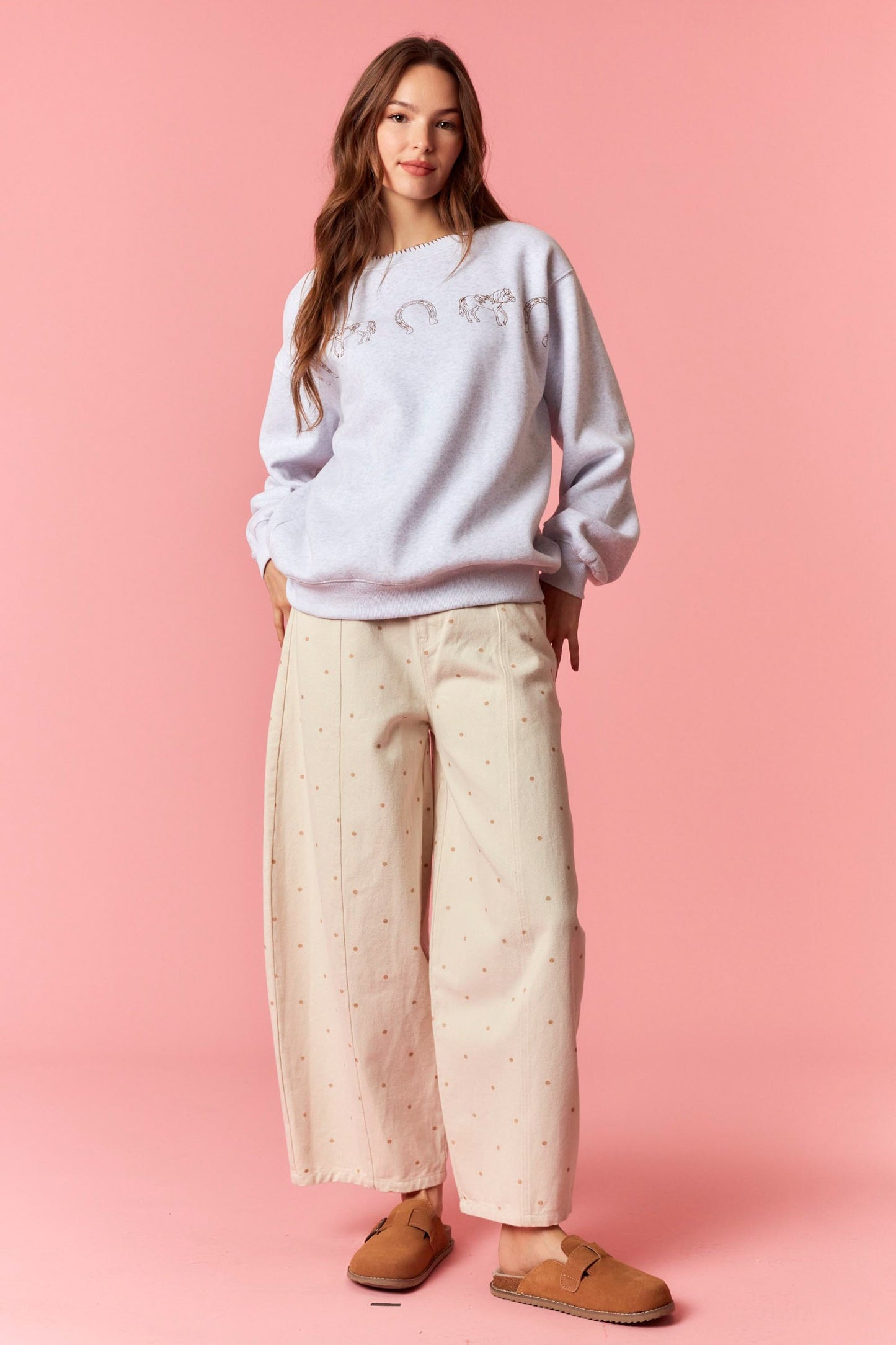 Polka Denim Pants