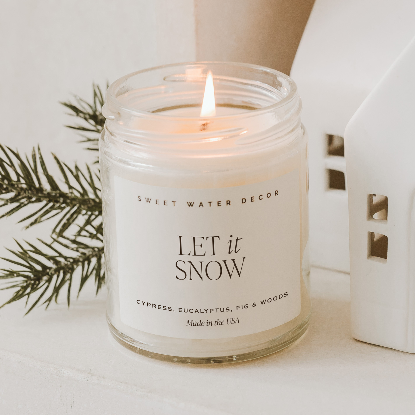 Let It Snow 9 oz Soy Candle - Christmas Decor & Gifts
