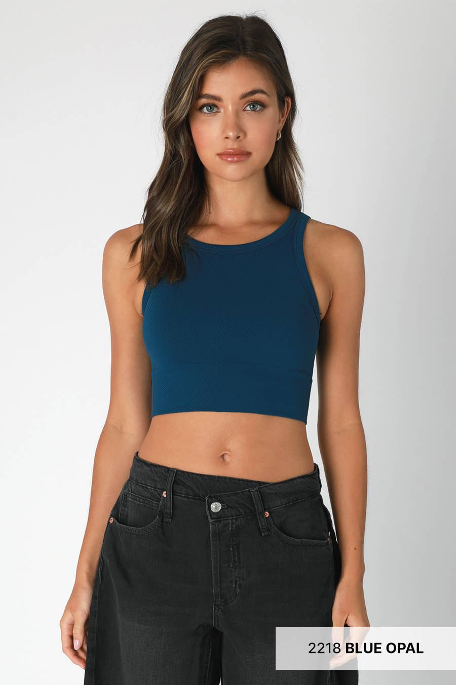 Chevron Highneck Crop Top
