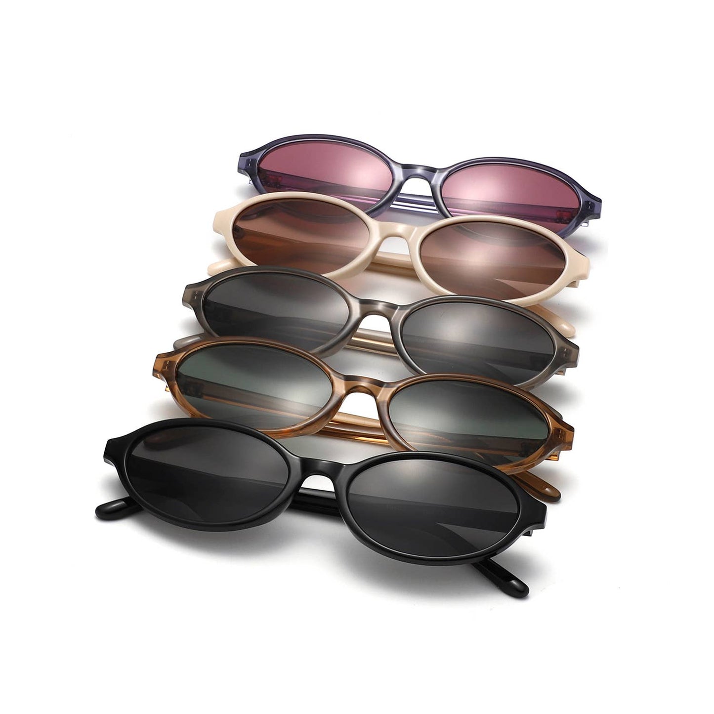 Retro Oval Slim Frame Unisex Fashion Sunglasses