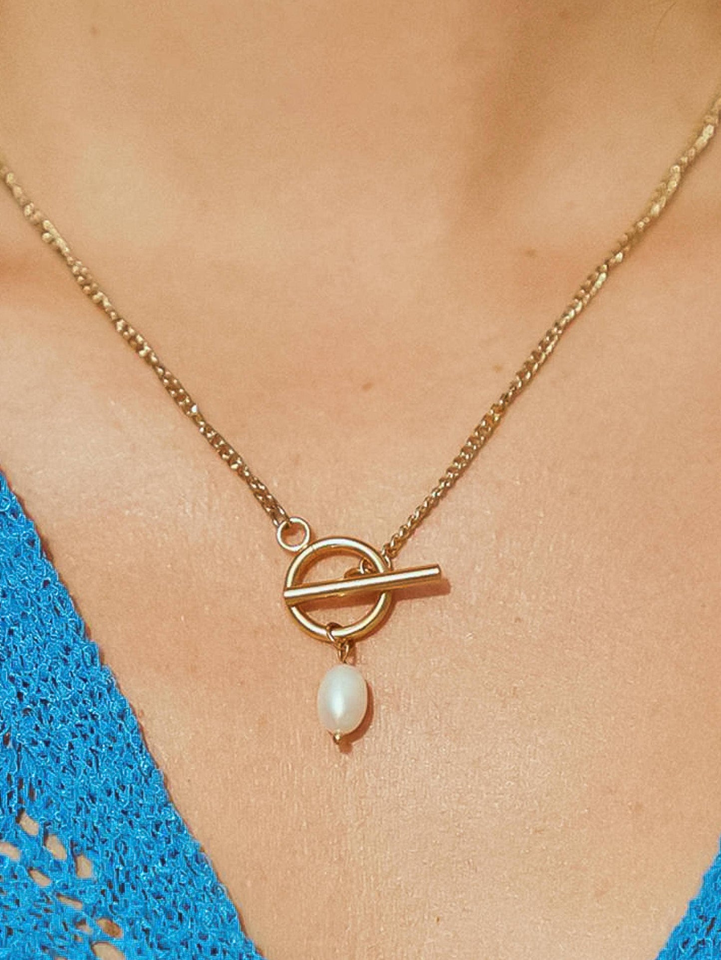 Jacky 18K Non-Tarnish Classic Pearl Chain Necklace