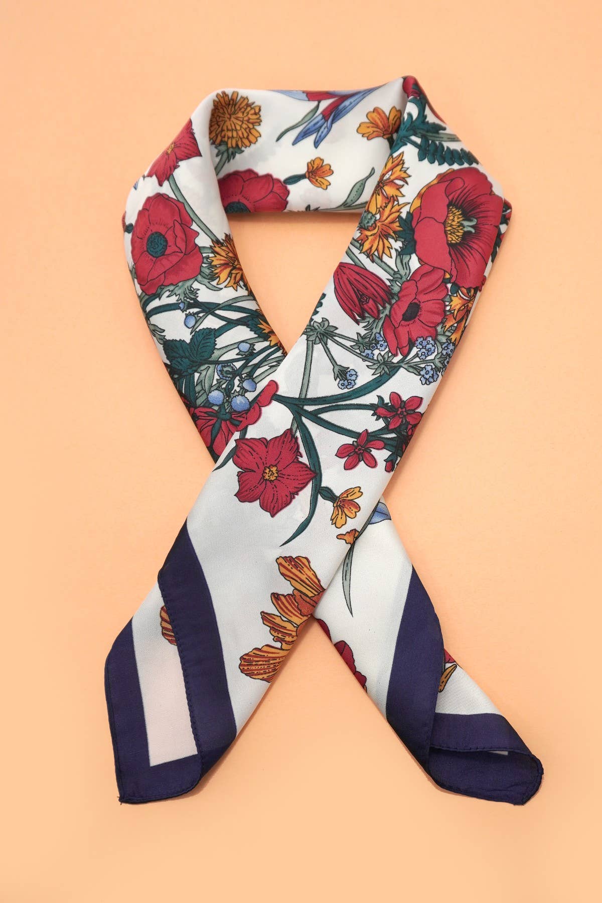 LARGE FLORAL PRINT BANDANA SCARF