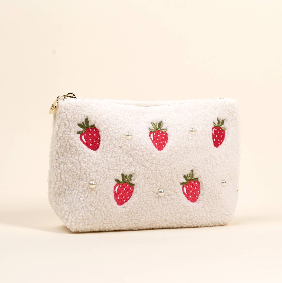 Teddy Pouch-Strawberries & Pearls
