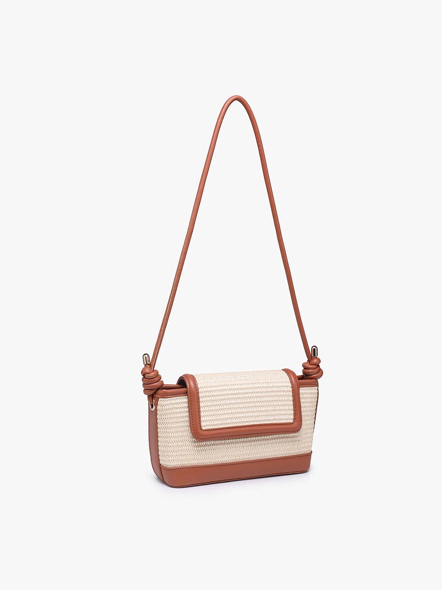 Oaklynn Straw Crossbody w/ Twisted Strap & Snap Closure