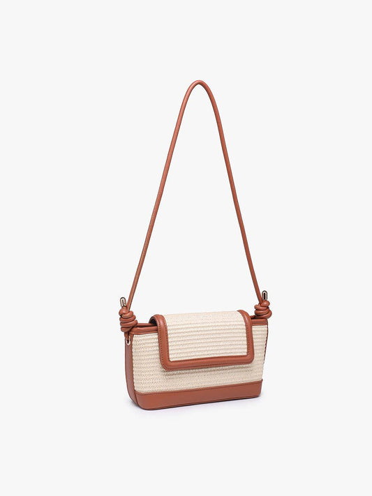 Oaklynn Straw Crossbody w/ Twisted Strap & Snap Closure