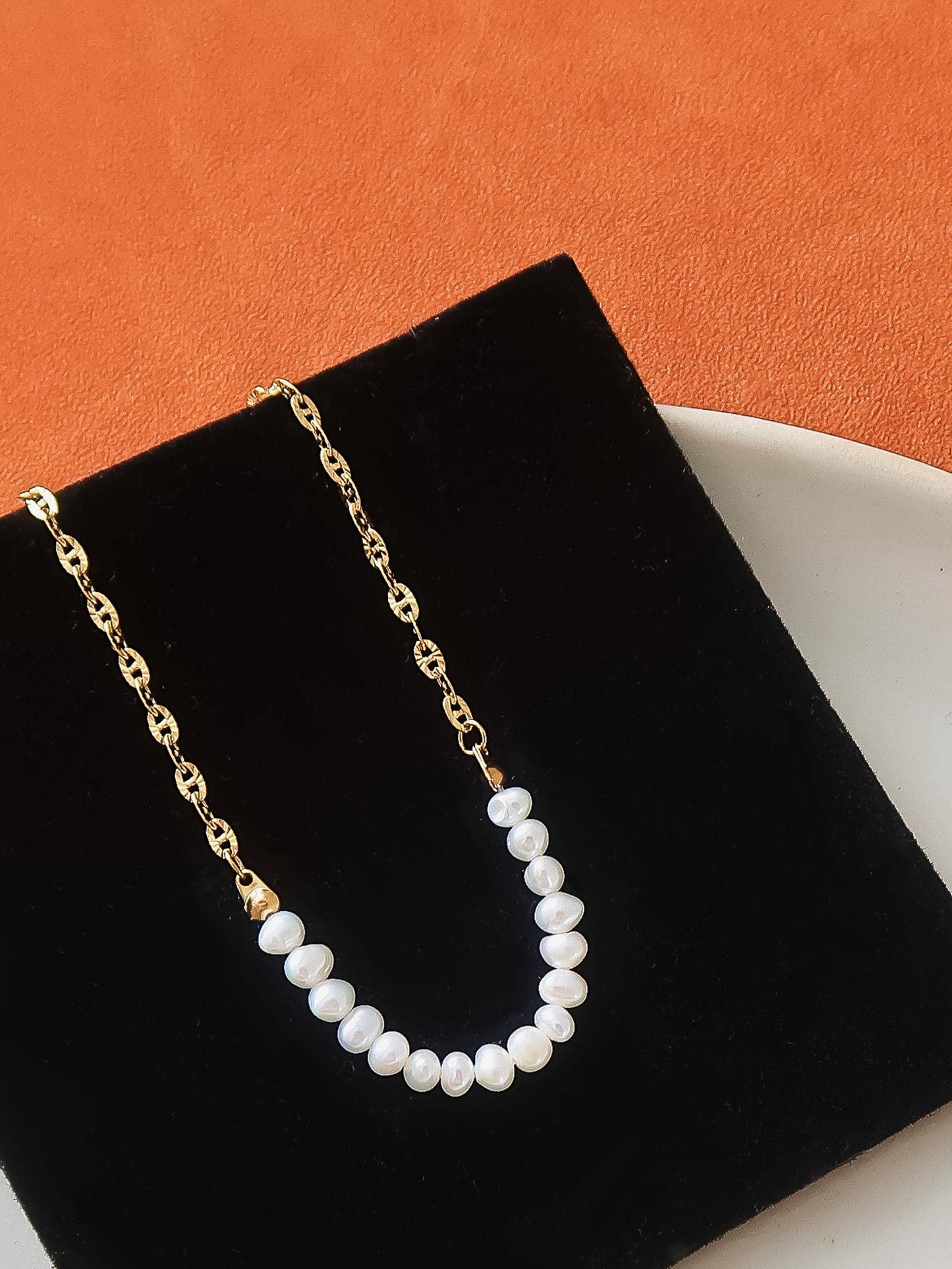 Margaux 18K Gold Non-Tarnish Freshwater Pearl Chain Necklace