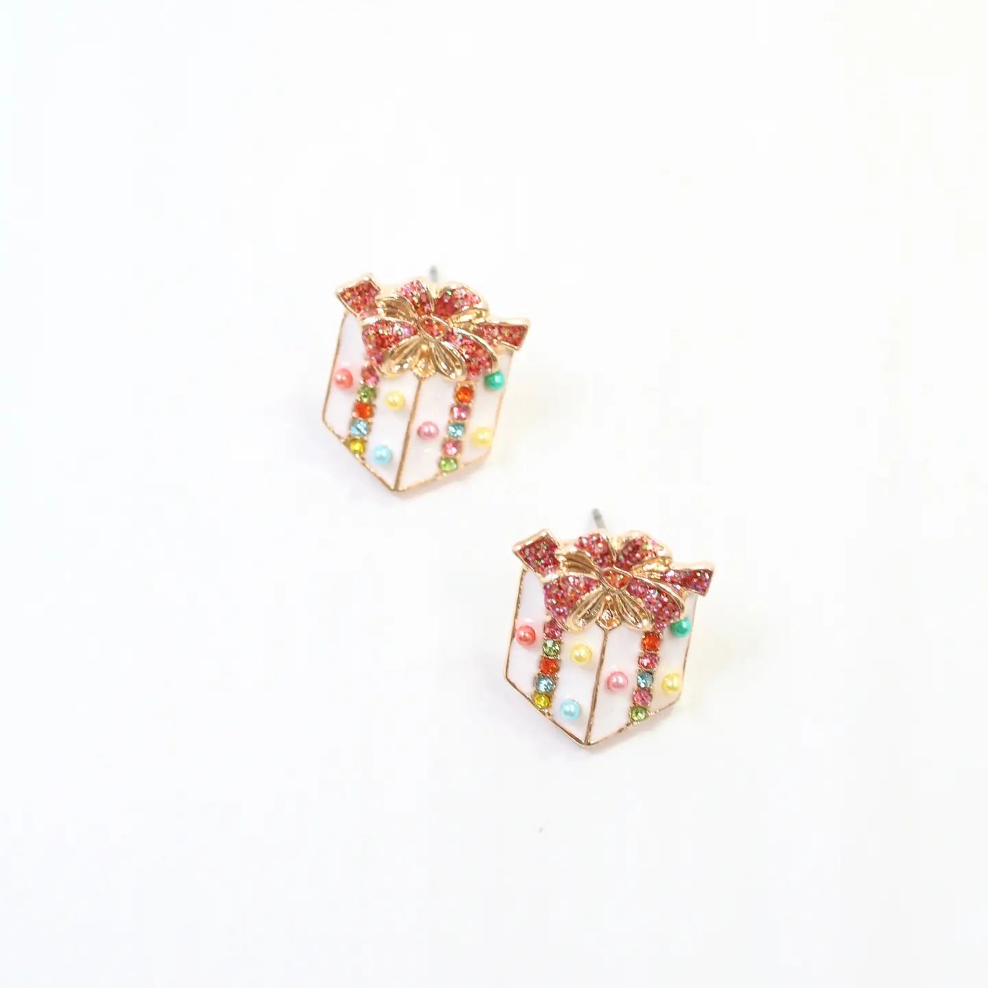 Pretty Present Stud Earring White
