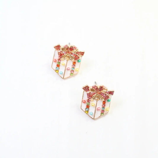 Pretty Present Stud Earring White