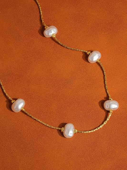 Ida 18K Non-Tarnish Petite Pearl: Yellow Gold / Bracelet